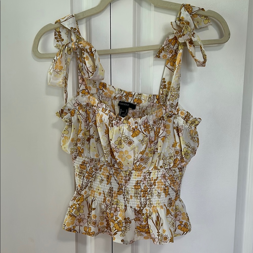 Floral Tie-Strap Tank Top